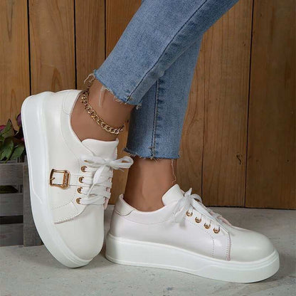 Plush Leather SneakersStep out in style and comfort with our Plush Leather Sneakers lace-up flat shoes! Crafted with a lightweight platform and round toe design, these shoes not only provsneakersPlush Fashions ShopPlush Fashion Shop