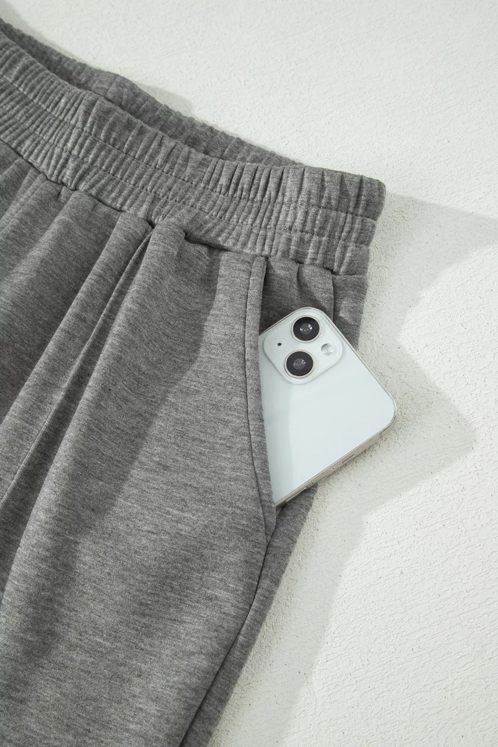 Casual polo tee and pant set by Plush Fashion Hub, featuring a half-zip polo top and comfortable matching pants.