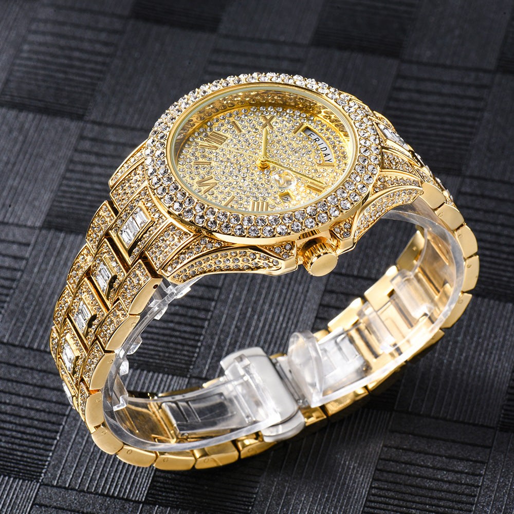 Outside The Watch Fashionable High-end Double Calendar Business Full DElevate your style with the Outside The Watch Fashionable High-end Double Calendar Business Full Diamond Quartz. Make a statement with this vintage-meets-modern timeWatchPlush Fashions ShopPlush Fashion Shop