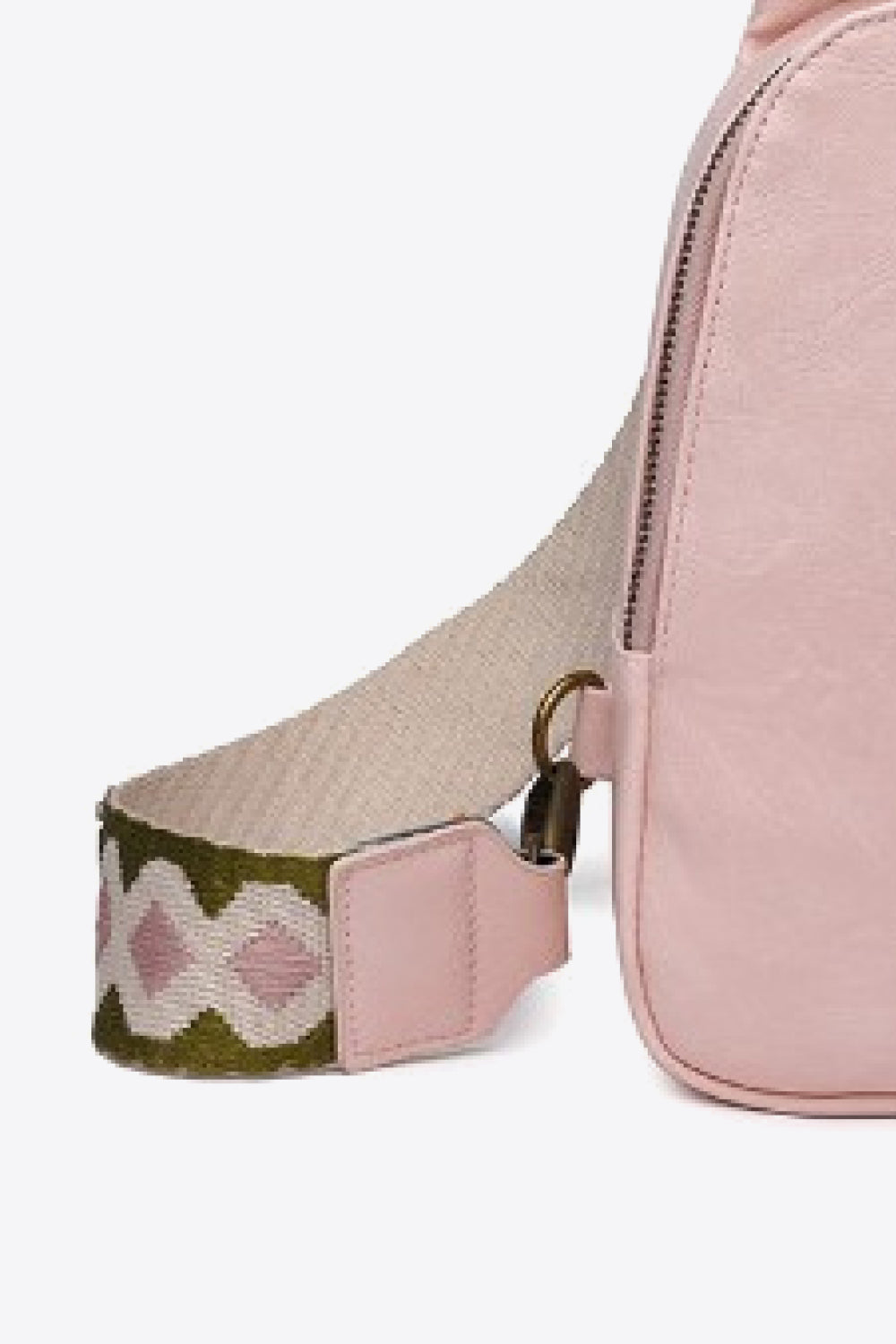 Trendsi random pattern adjustable strap PU leather sling bag with stylish design and spacious interior.