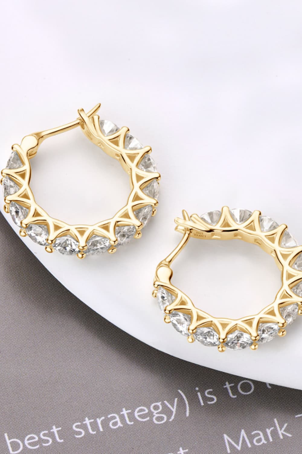 Sterling silver moissanite earrings with 7.2 carats of sparkling stones, elegant jewelry piece from Plush Fashion Hub