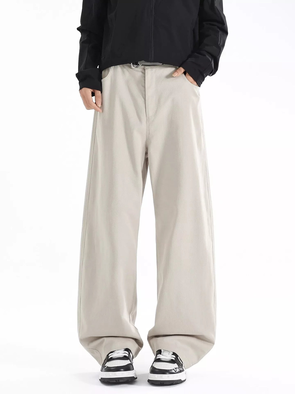 Men's wide leg casual comfort pants from Plush Fashion Hub, relaxed fit stretch trousers with a stylish, comfortable design.