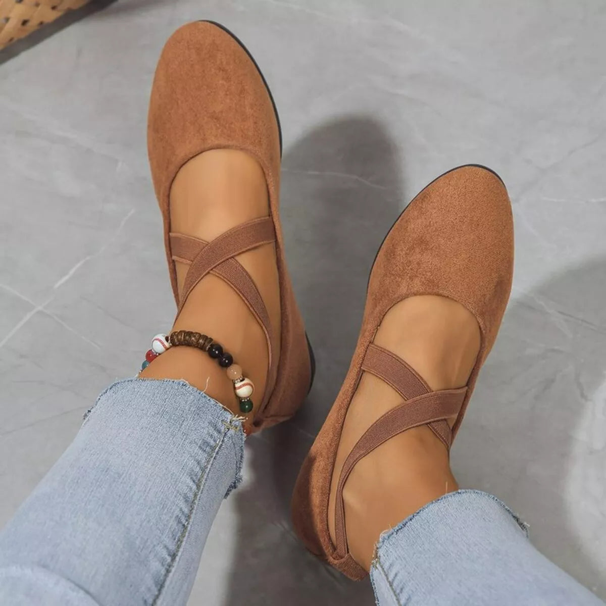 Round toe wedge loafers in trendy footwear style, featuring a sleek design with a comfortable wedge heel.