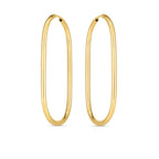14k yellow gold large paperclip hoop earrings with a sleek, minimalist design, featuring smooth, polished gold links.