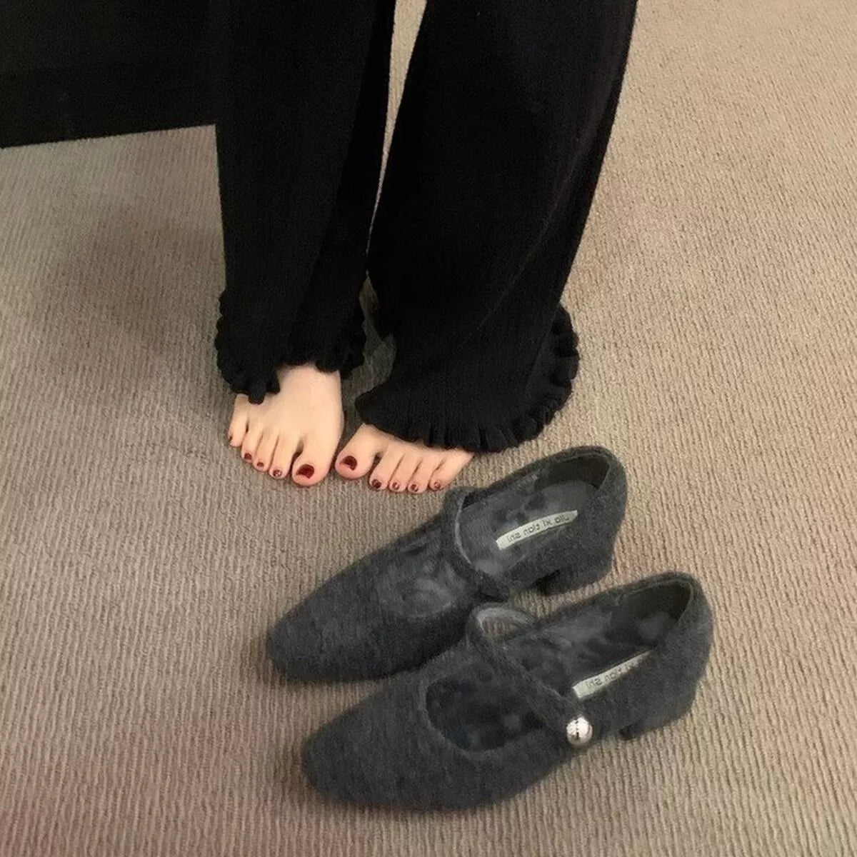 Elegant block heel loafers by Trendsi, featuring a sleek design with comfortable fit and stylish detailing for versatile wear.