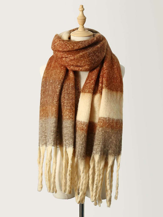 Fringe Color Block Scarf