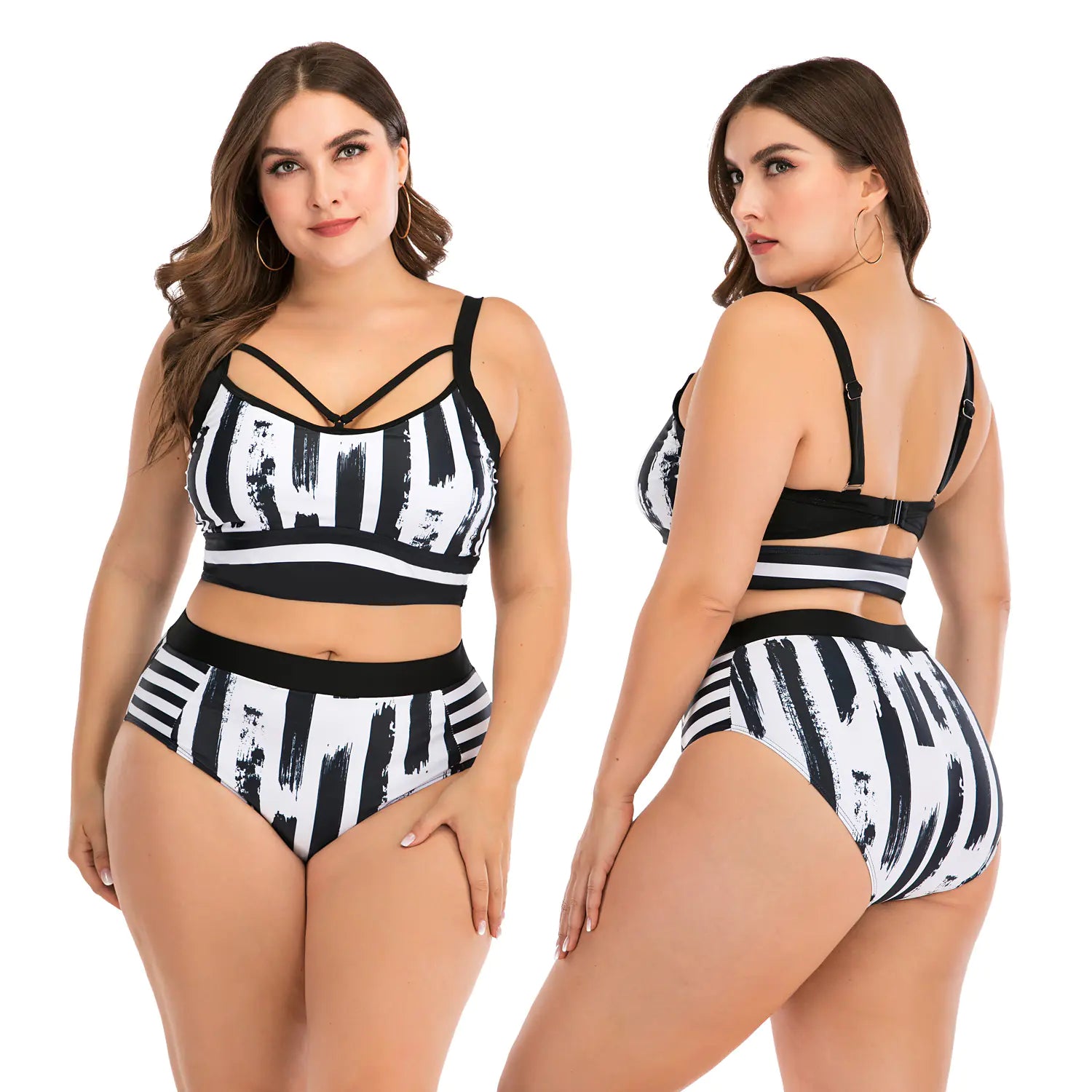 Plus size women's sexy bikini swimwear from Trendy Attic Store01, featuring vibrant colors and stylish design perfect for the beach.