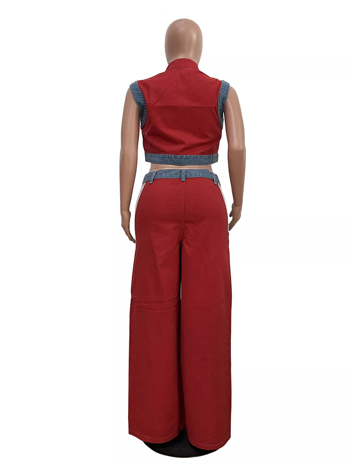 Zip front crop top and striped pants set by Plush Fashion Hub, stylish two-piece outfit with a modern casual look.