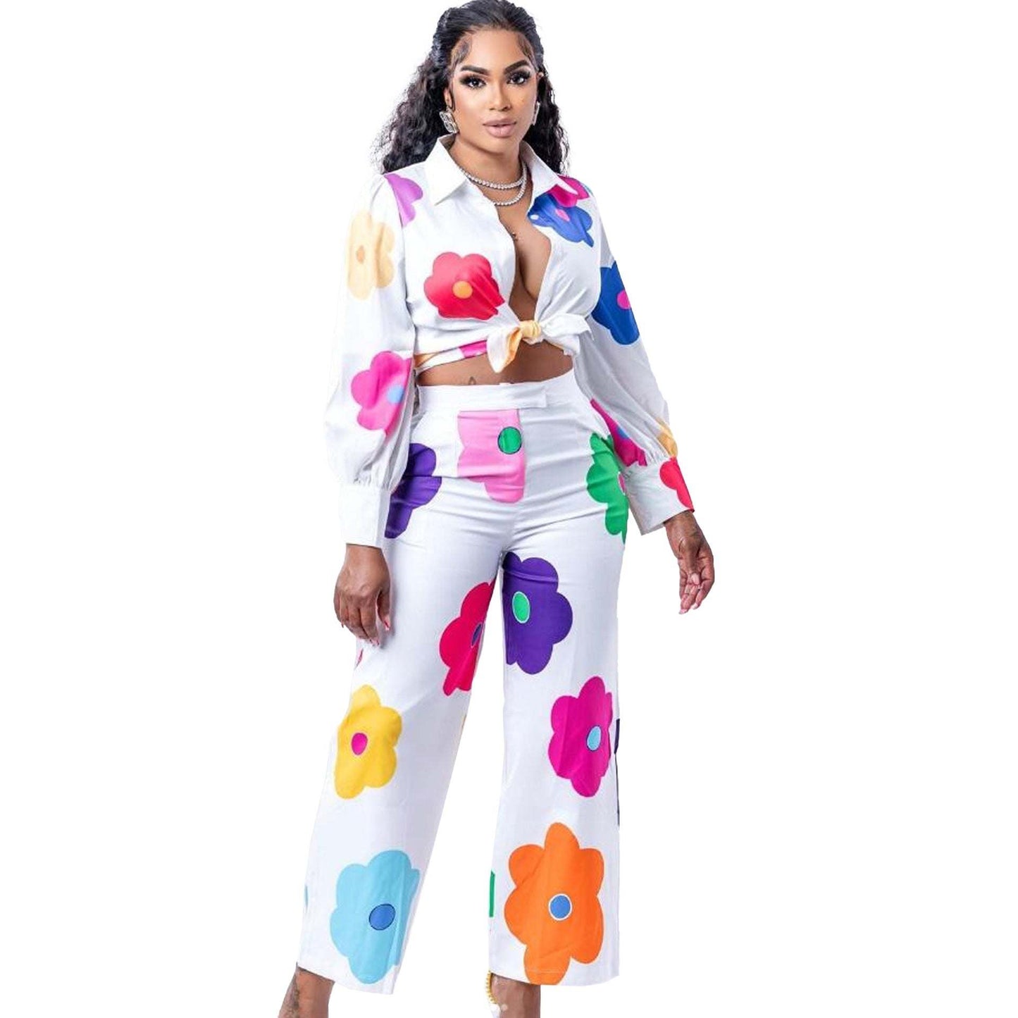 Women's Fashion Color Printed Two-piece Pant SetElevate your style with our Women's Fashion Color Printed Two-piece Pant Set! Make a statement with our vibrant color printed shirt and suit, crafted from high-quali2 piece setPlush Fashions ShopPlush Fashion Shop