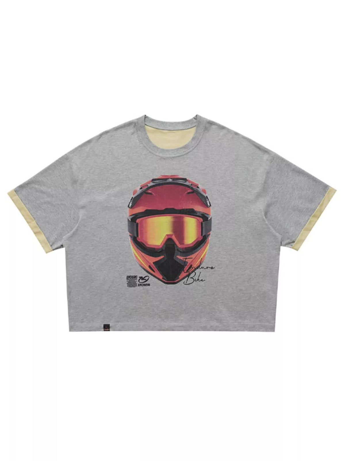 Men's graphic short sleeve T-shirt with contrast trim, featuring bold design and comfortable fit from Trendsi.