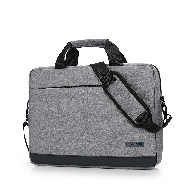 Pi-Mart computer briefcase handbag with shoulder strap, sleek black design, suitable for carrying laptops and documents.