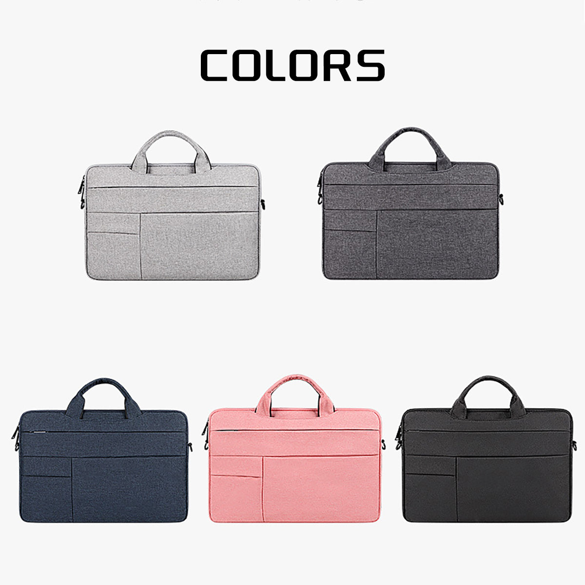Pi-Mart 13-15.6 inch laptop bag with shoulder strap, black carrying case suitable for business, school, or leisure use.