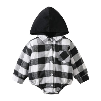 Baby Plaid Button Hooded JumpsuitStay cozy and festive this holiday season with our Baby Clothing Christmas Plaid Jumpsuit. Made with soft and breathable cotton fabric, our button-up onesie featuresBaby clothsPlush Fashions ShopPlush Fashion Shop