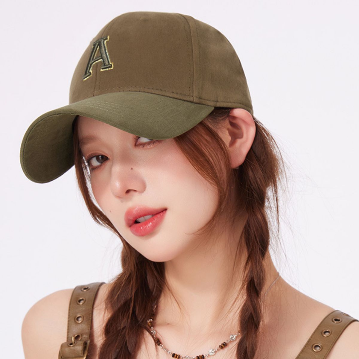 Cotton baseball cap with embroidered letter A, adjustable streetwear hat by Plush Fashion Hub, casual and stylish headwear.