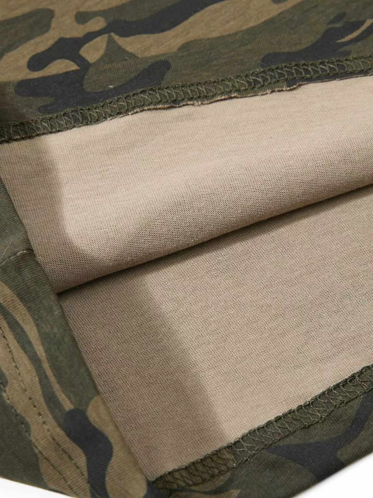 Men's camouflage print short sleeve T-shirt by Plush Fashion Hub, showcasing a stylish camouflage design on the fabric.
