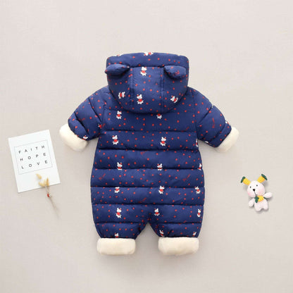 Boys' And Girls' Padded And Thickened Thermal Onesie - Plush Fashion Shop #