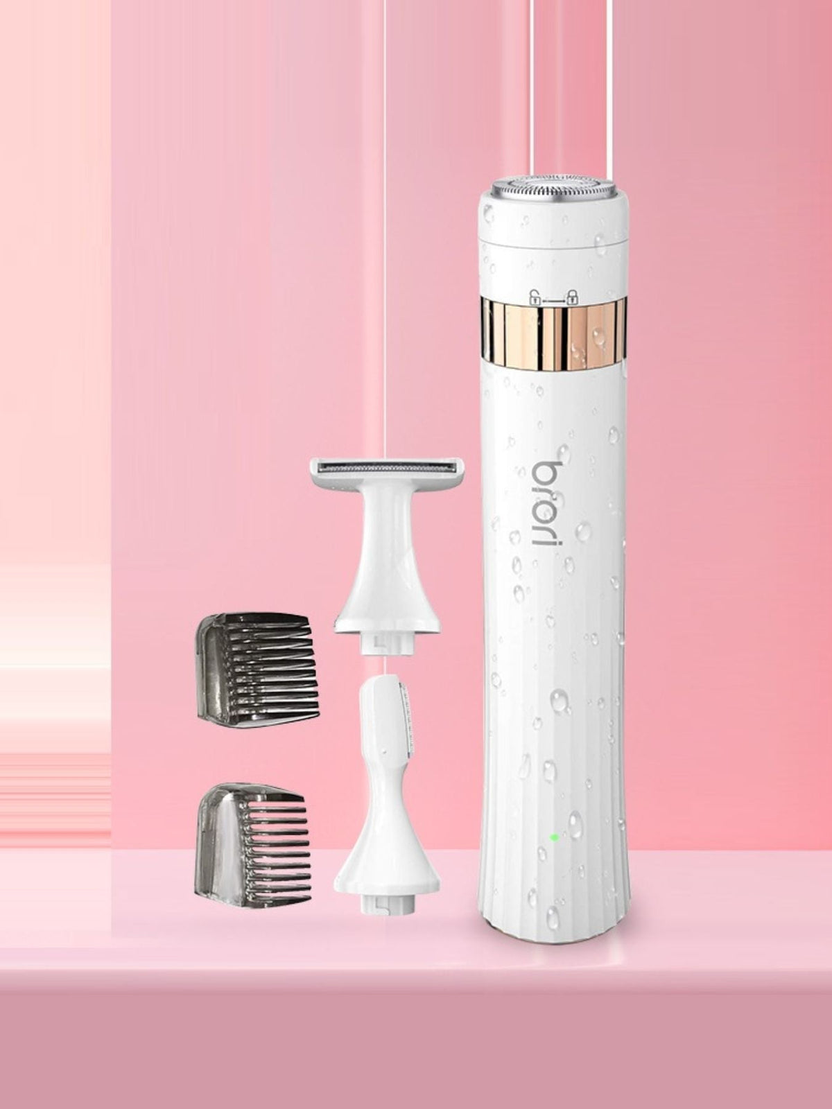 3-piece electric painless hair removal epilator and beauty tool set from Plush Fashion Hub, showing multiple attachments and ergonomic design.