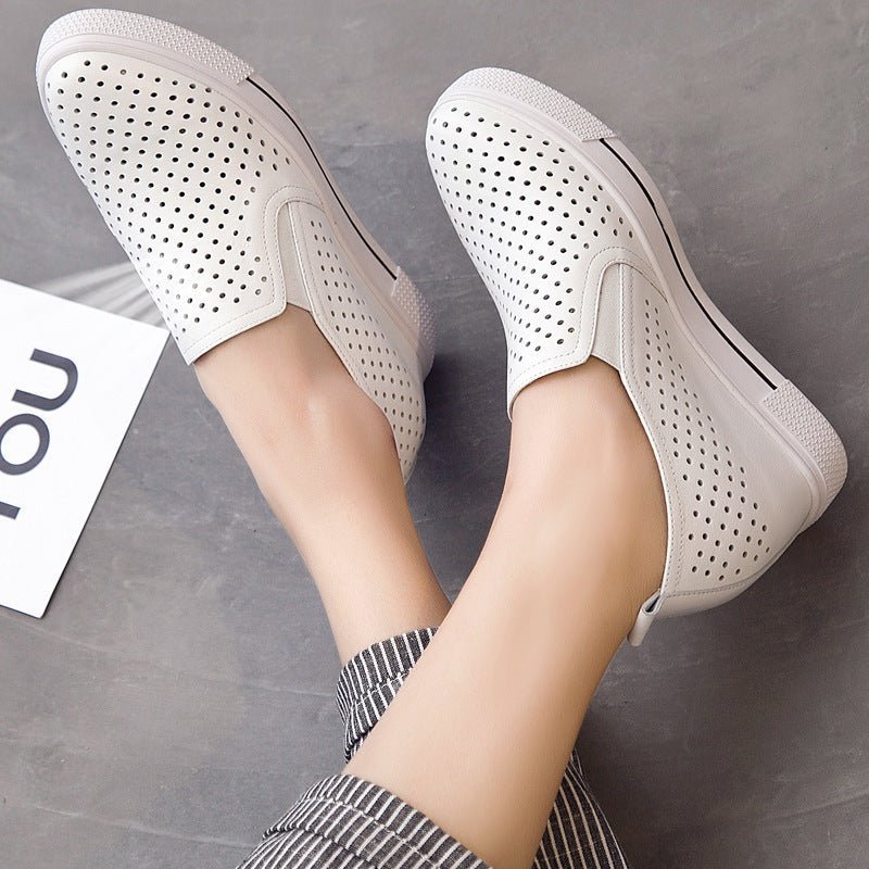 Elevated slip-on women's shoes with thick soles by LadyShow.Store, showcasing stylish design and comfortable fit.