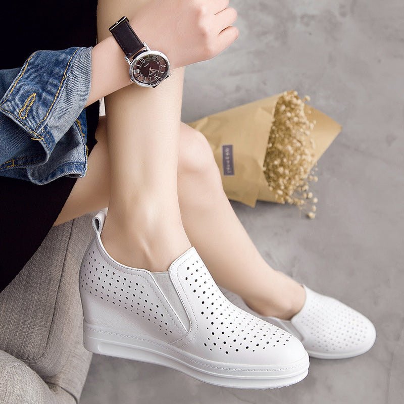 Elevated slip-on women's shoes with thick soles, stylish and comfortable footwear by LadyShow.Store.