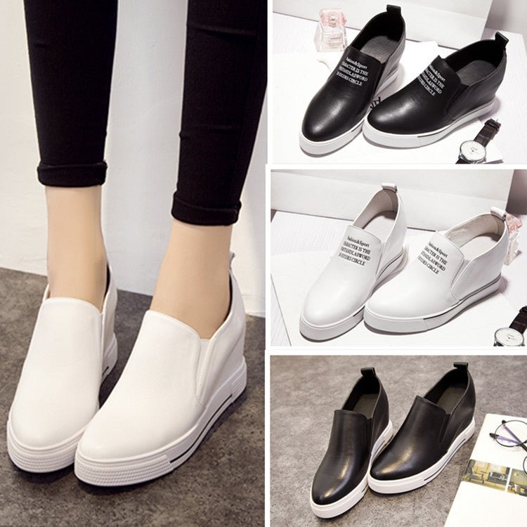 Elevated slip-on women's shoes with thick soles by LadyShow.Store, featuring a stylish design and comfortable fit.