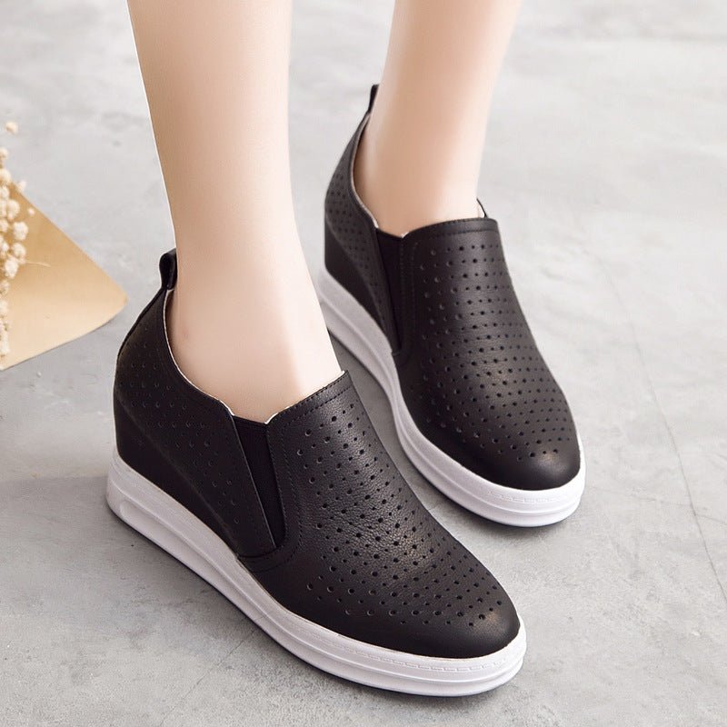 Elevated slip-on women's shoes with thick soles by LadyShow.Store, featuring a sleek design and comfortable fit.