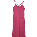 Women's plush fashion hub cross backless wide-leg camisole jumpsuit, casualwear with a flowy silhouette and stylish design.