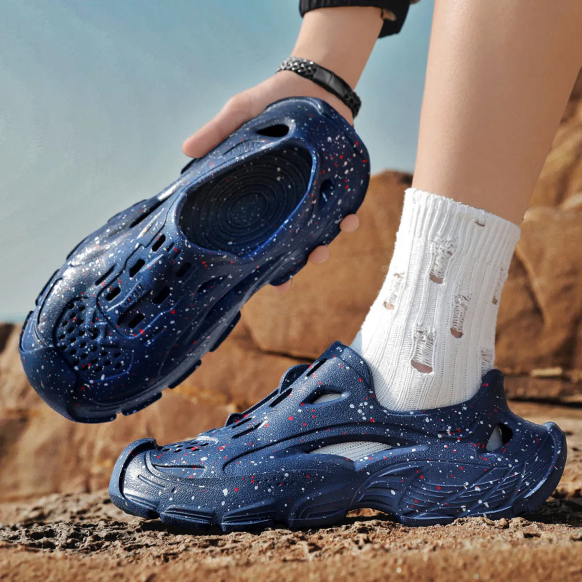 Men's round toe sandals by Trendsi, featuring a casual open-toe design with adjustable straps and comfortable sole.