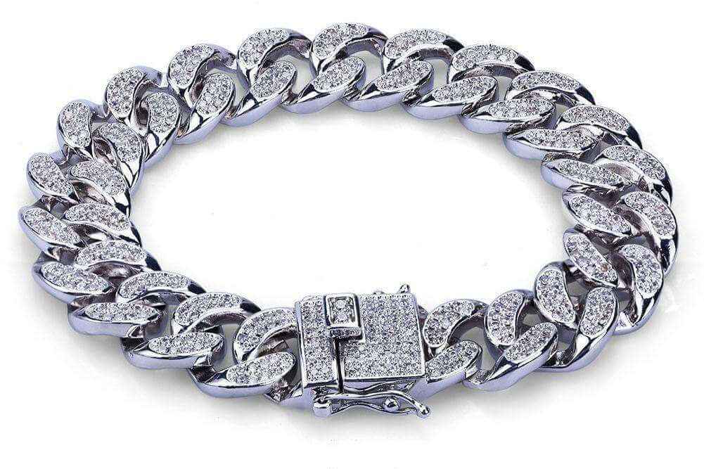 Men's Silver Cuban Link  Bracelet