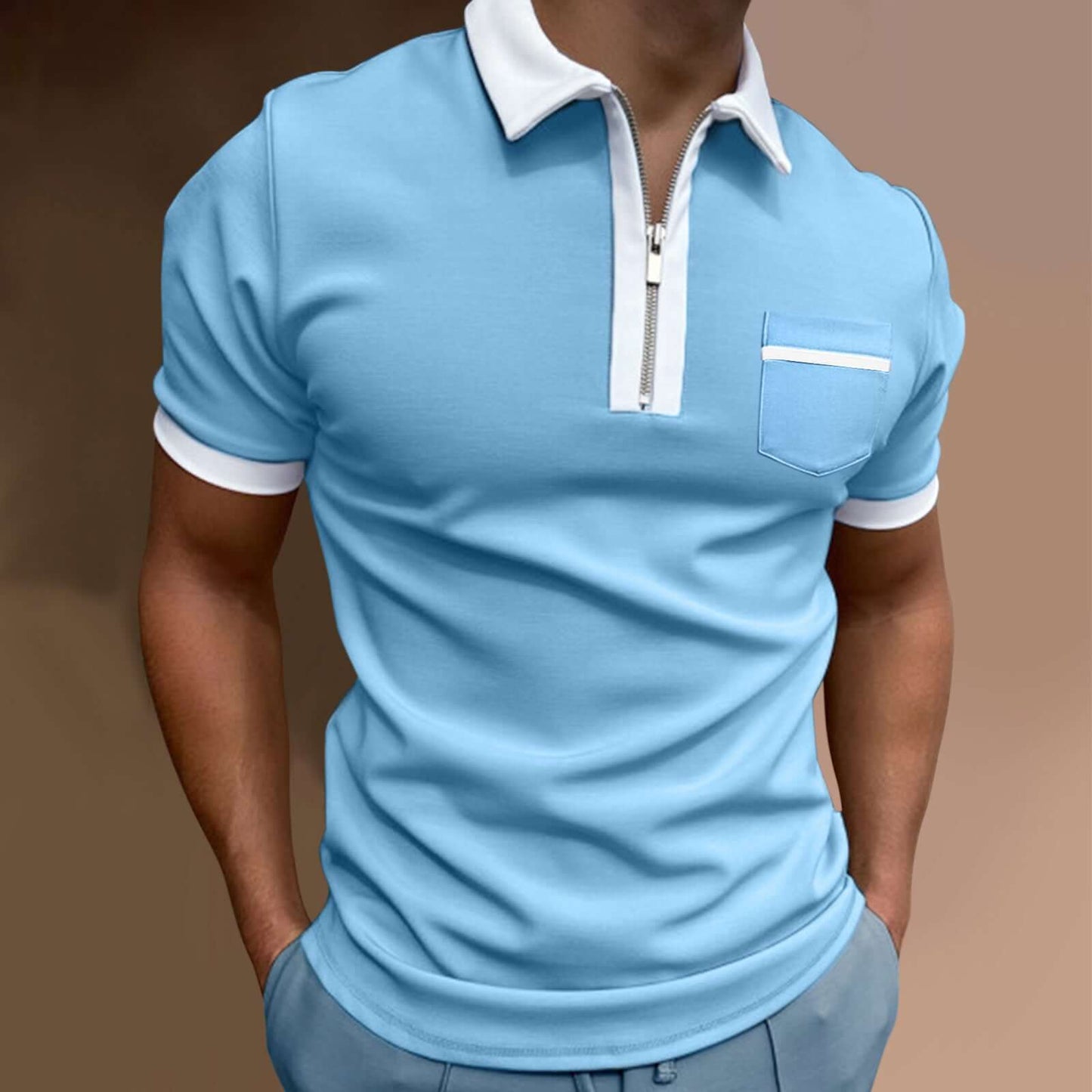 Men's Lapel Fashion Slim Pocket T-shirtUpgrade your wardrobe with our European and American Men's Lapel T-shirt. Made with soft and breathable cotton fabric, it features a stylish lapel collar and loose eMen's Lapel ShirtPlush Fashions ShopPlush Fashion Shop