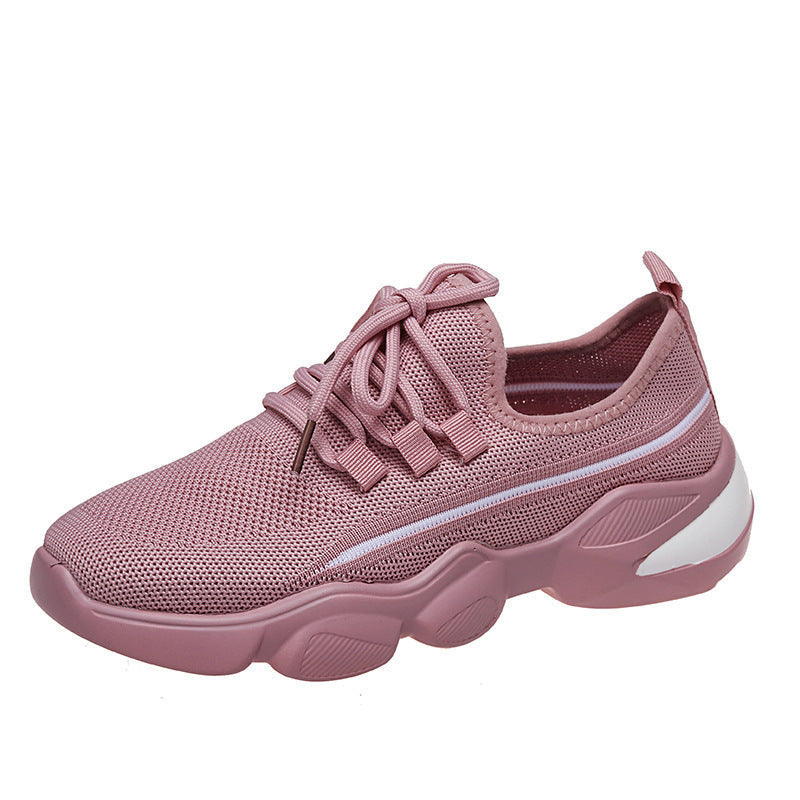LadyShow.Store breathable woven mesh sneakers for running, featuring lightweight design and casual dad shoe style.