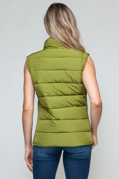 Snobbish Zip Up Turtleneck Vest with Pockets