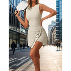 Women’s high neck tennis dress by FitiqueFit, casualwear with a sleek high neckline and comfortable fit, suitable for active wear