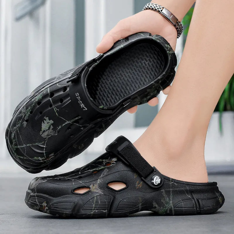 Trendsi round toe hollow-out sandals featuring open toe design and stylish cutouts, perfect for casual summer wear.