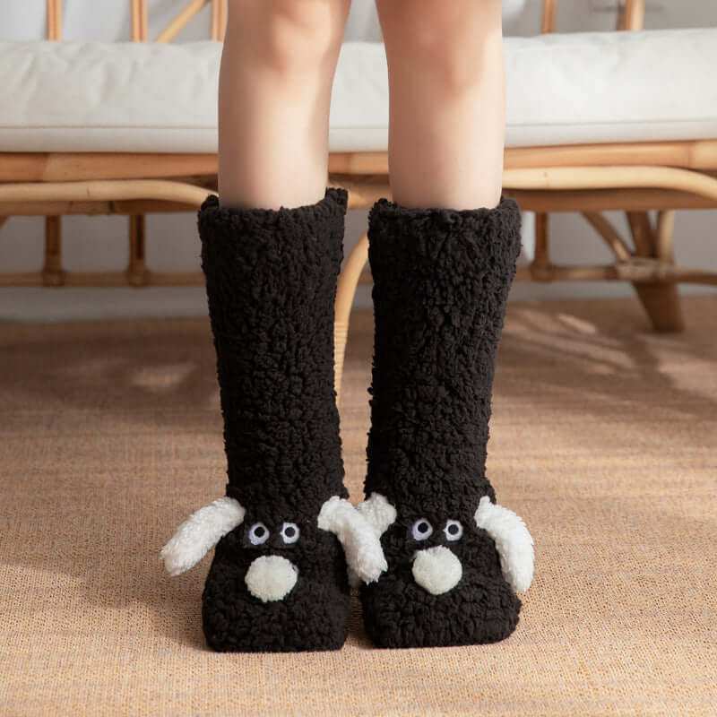 Cute Cartoon Doggy  Winter Warm Non-slip Plush Socks For Women - Plush Fashion Shop #