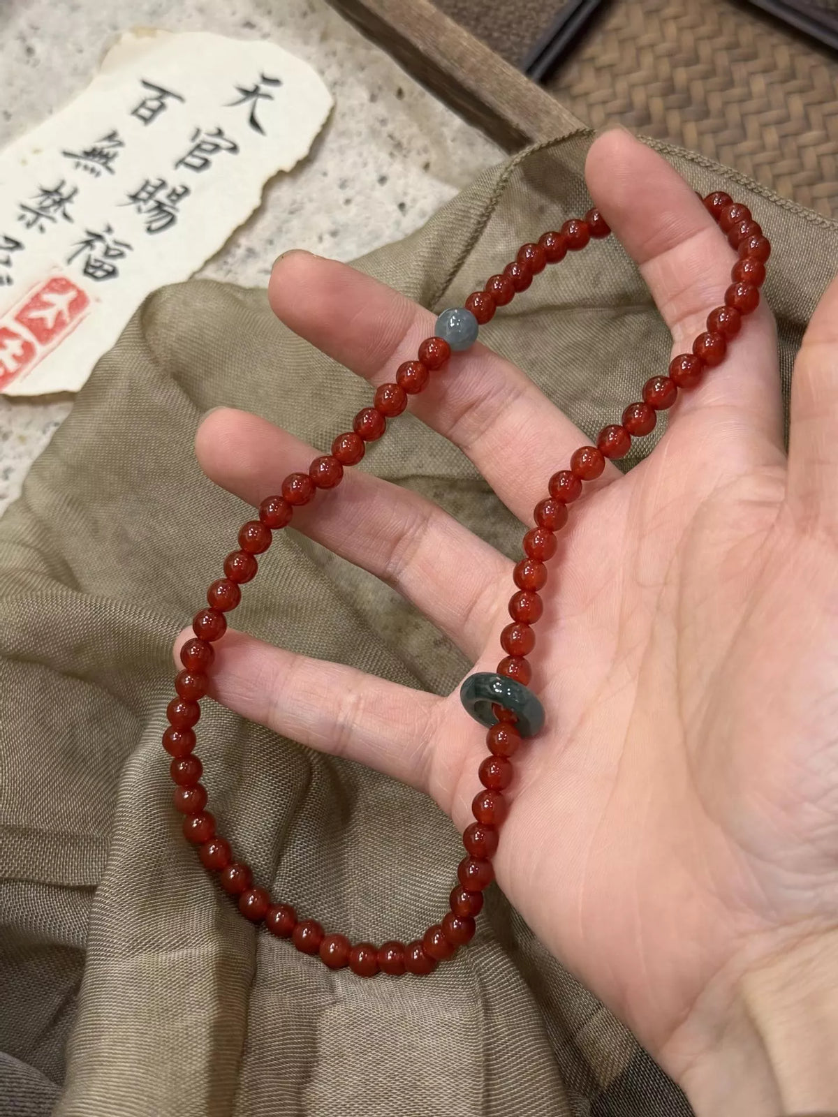 Double layered agate beaded bracelet from Plush Fashion Hub featuring smooth, polished stone beads in a stylish, layered design.