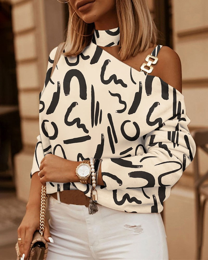 Women's elegant zip-front blouse by FitiqueFit, casualwear style with a fitted design and stylish collar detail.