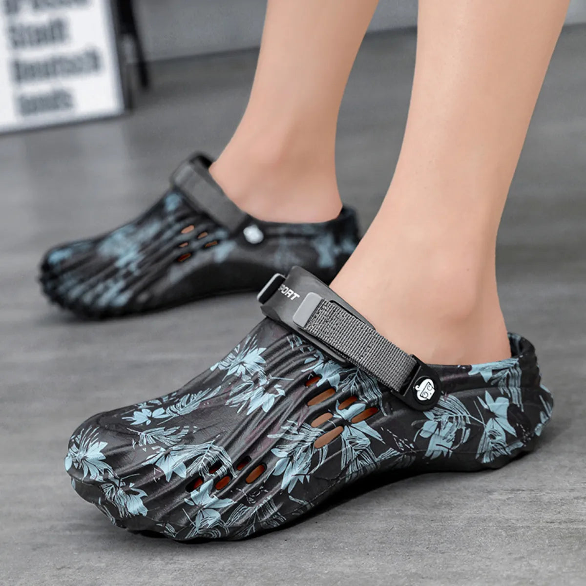 Men's breathable floral pattern comfort sandals by Plush Fashion Hub, showing the stylish open-toe design and floral fabric.