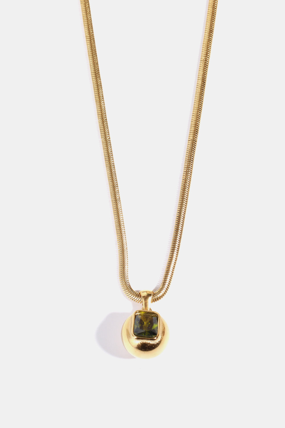 18K gold-plated geometrical zircon pendant necklace, showcasing a modern design with sparkling zircon stones on a delicate chain.