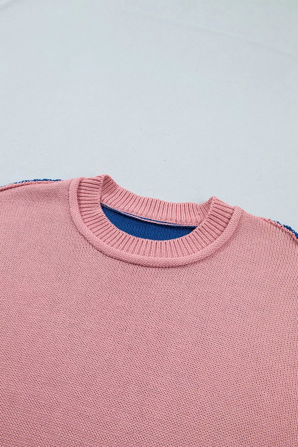 Multicolour Western colorblock patchwork striped long sleeve sweater from Trendsi, featuring vibrant multicolour patterns and a cozy fit.