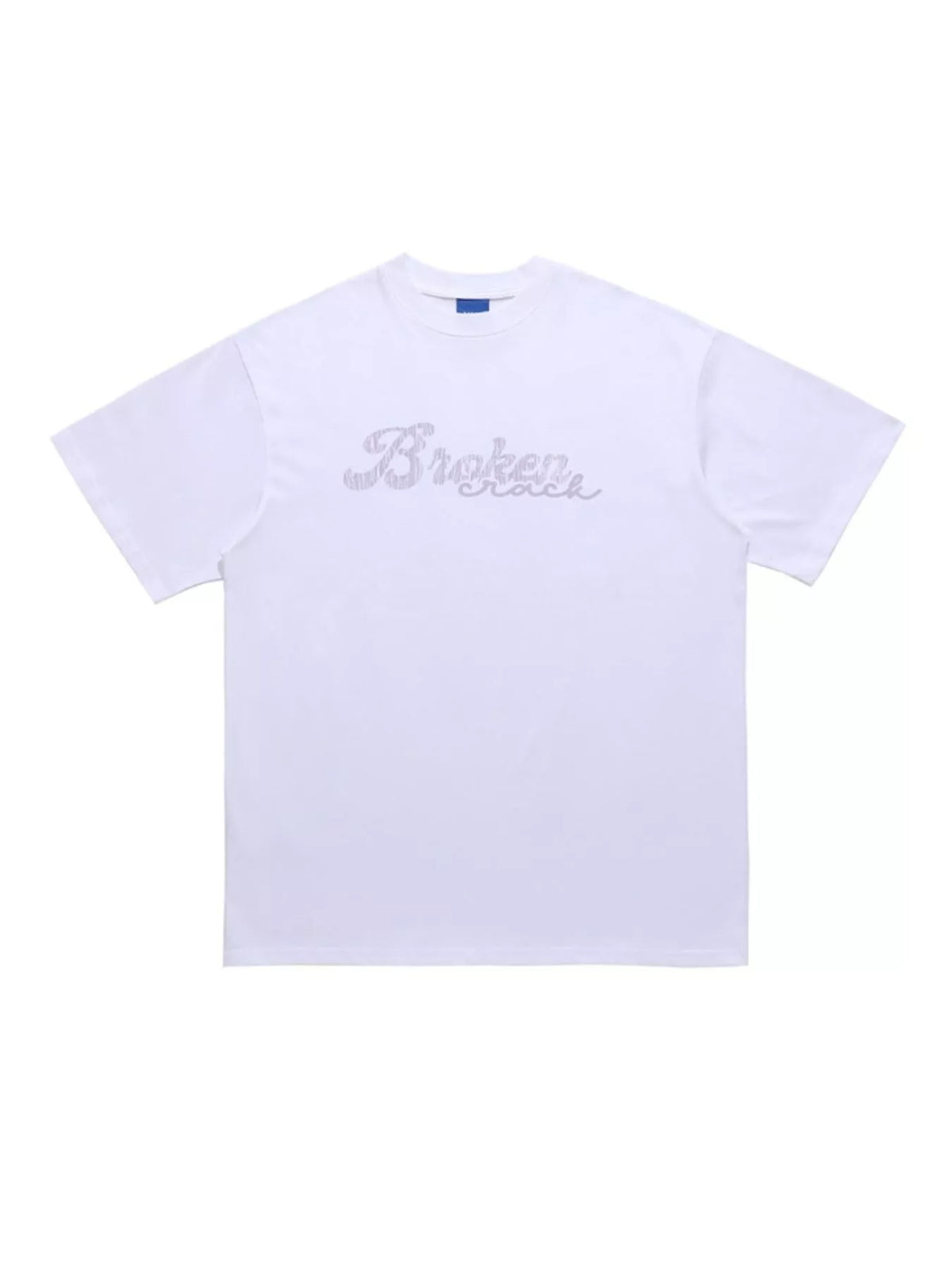 Men's oversized graphic round neck T-shirt from Trendsi with bold printed design on soft cotton fabric.