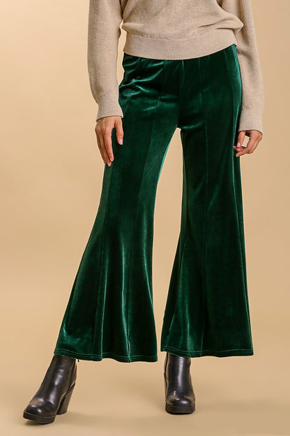 Umgee High Rise Elastic Waist Flare Pants