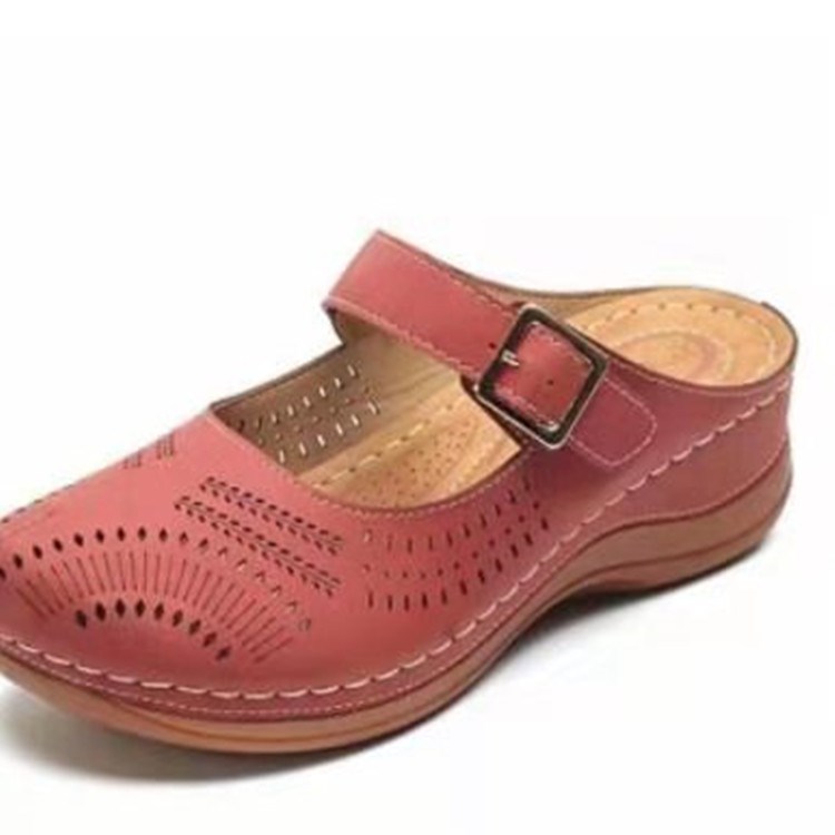 Women's large wedge heel vintage scrub air breathable sandals with open toe design and adjustable straps, by LadyShow.Store