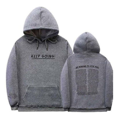 Printing Sweatshirt - Letter Printing Long-sleeved Drawstring Hooded Sweatshirt With PocketsWomens - Plush Fashion Shop #