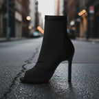 Women’s peep toe stiletto boots with high heels and fishmouth design from Plush Fashion Hub, stylish footwear for fashionable looks.