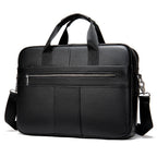 Pi-Mart leather retro casual briefcase with light finish, featuring a classic design suitable for business and casual use.