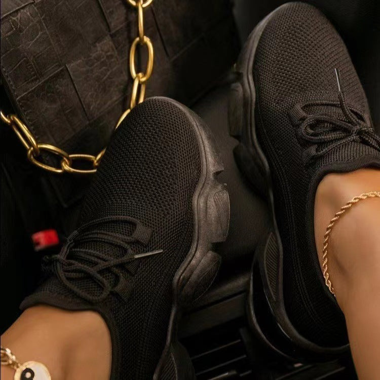 LadyShow.Store breathable flying woven mesh sneakers with cushioned soles, ideal for running and casual wear.