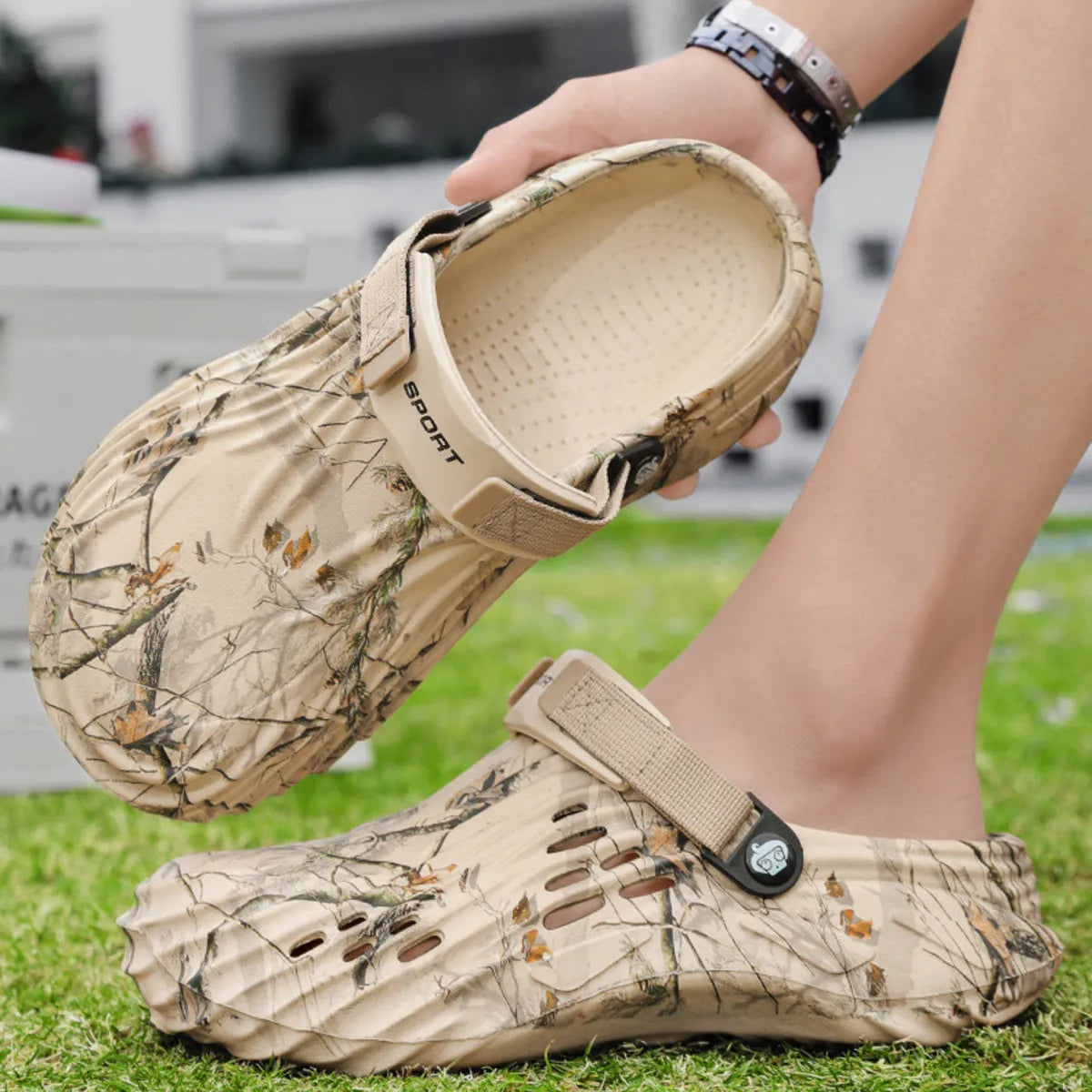 Men's round toe sandals from Plush Fashion Hub, showcasing comfortable footwear with open-toe design and casual style.