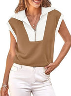 FitiqueFit Fisoew color-block half-zip polo sweatshirt in casualwear style, featuring a modern color-block design and half-zip collar.