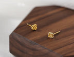 Rose-shaped 925 silver earrings with stud style, featuring delicate rose design, perfect for elegant jewelry accents.