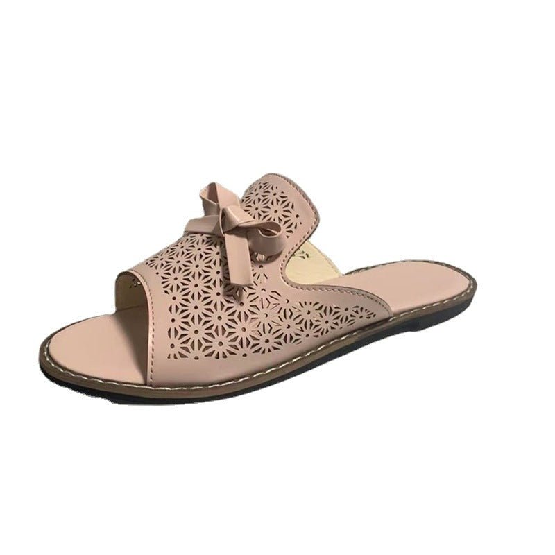 Flat bottom bow wispy air breathable fashion beach slippers by LadyShow.Store, showcasing lightweight, stylish summer footwear.